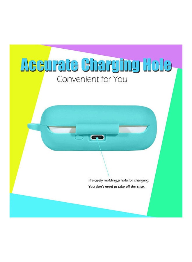 S-Color Full Protection  Protective Case For Huawei Freebuds 3i  With Carabiner Mint Green - Image 3