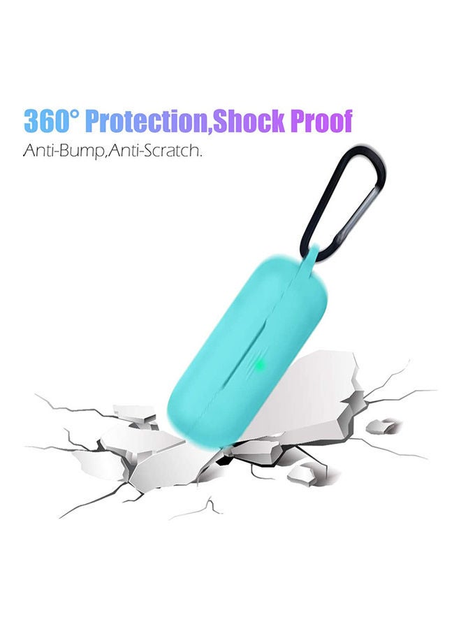 S-Color Full Protection  Protective Case For Huawei Freebuds 3i  With Carabiner Mint Green - Image 4
