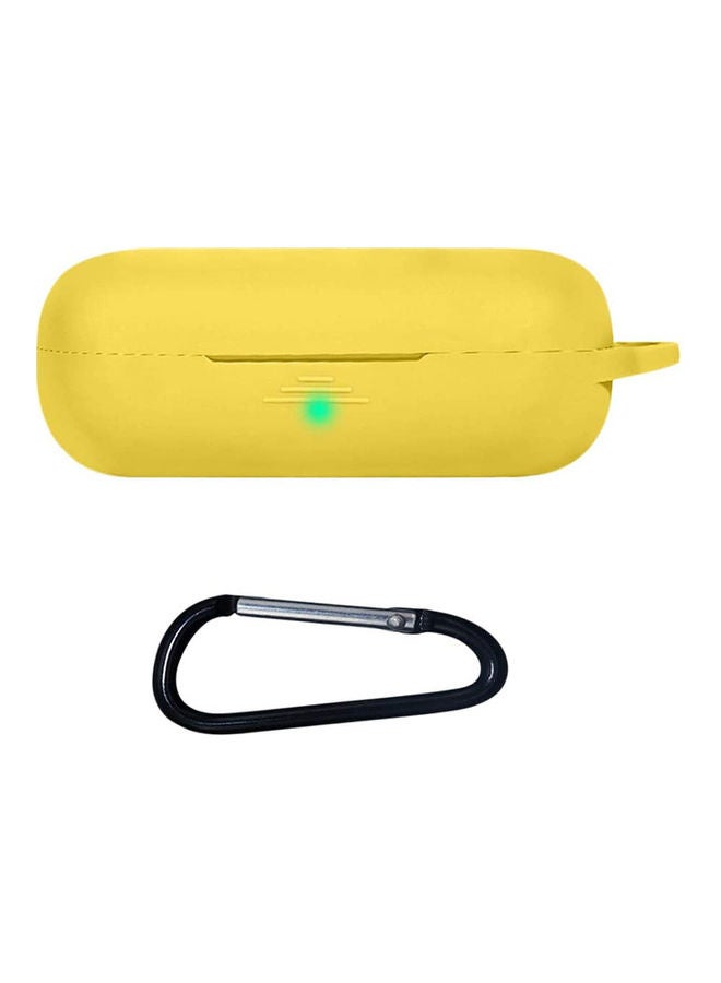 S-Color Full Protection  Protective Case For Huawei Freebuds 3i  With Carabiner Yellow - Image 1