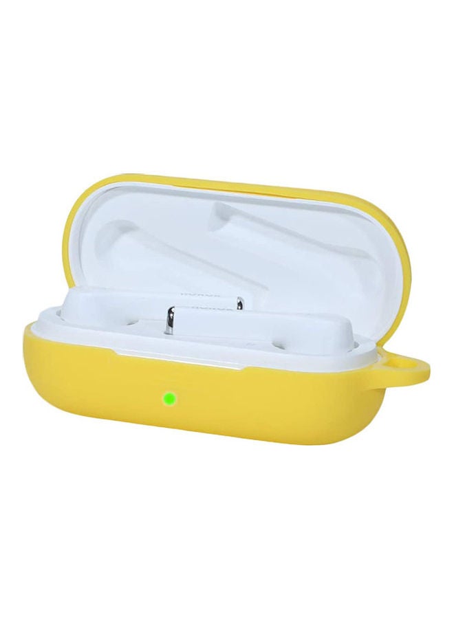 S-Color Full Protection  Protective Case For Huawei Freebuds 3i  With Carabiner Yellow - Image 2