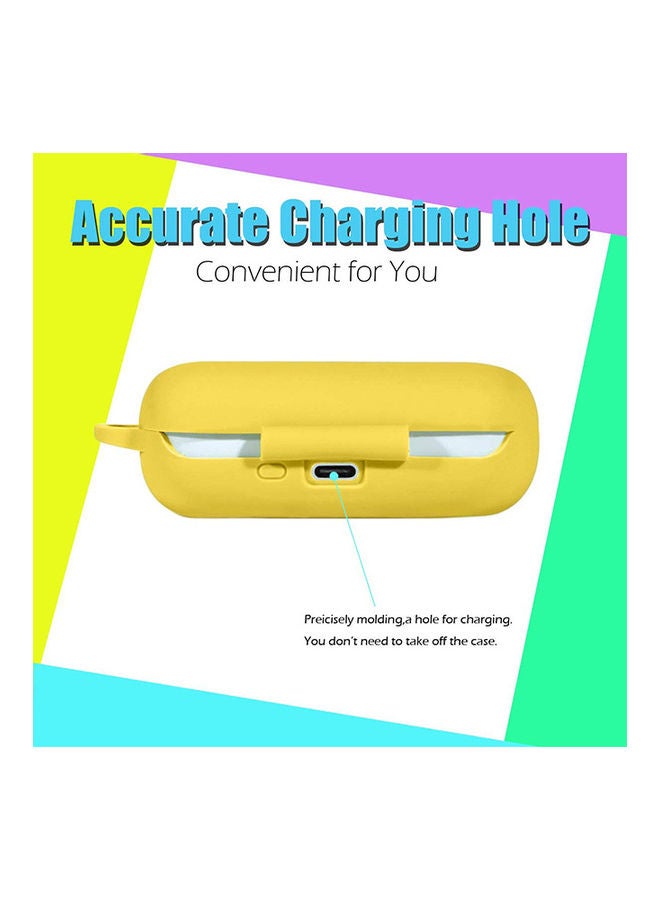 S-Color Full Protection  Protective Case For Huawei Freebuds 3i  With Carabiner Yellow - Image 3