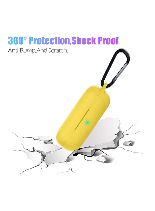 S-Color Full Protection  Protective Case For Huawei Freebuds 3i  With Carabiner Yellow - Image 4