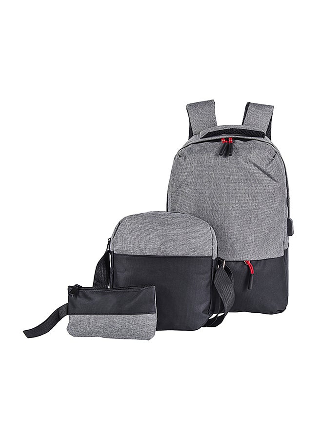 3 Piece Multifunctional Bags Set Grey/Black  - Image 1