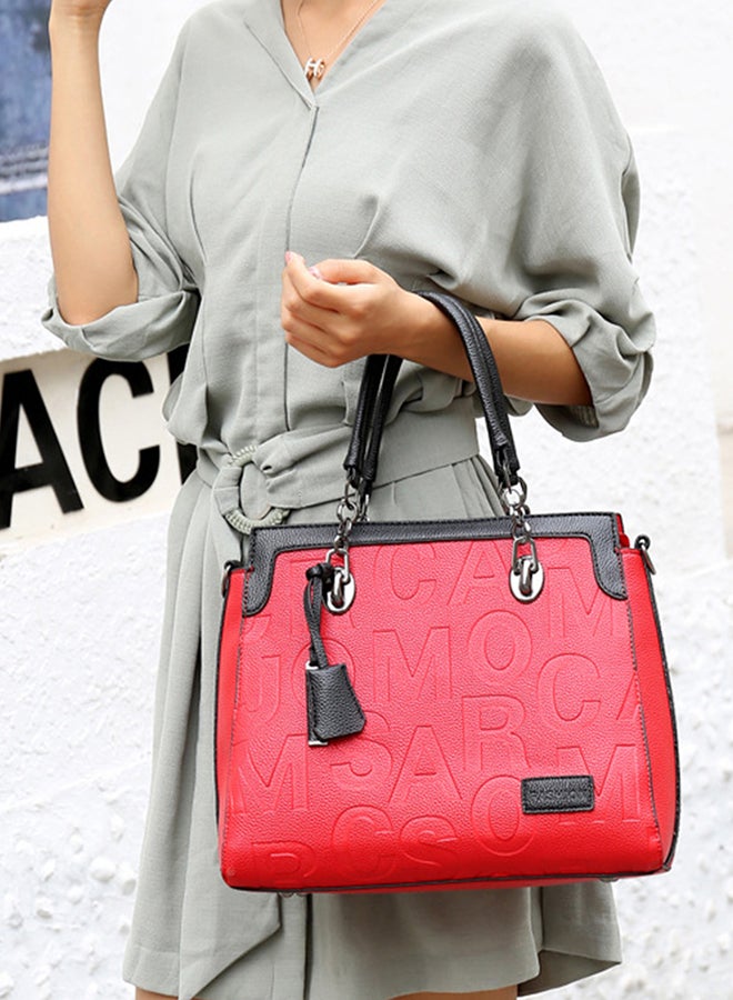 2 Piece Fashion Trend Large Capacity Shoulder Bag Red  - Image 4