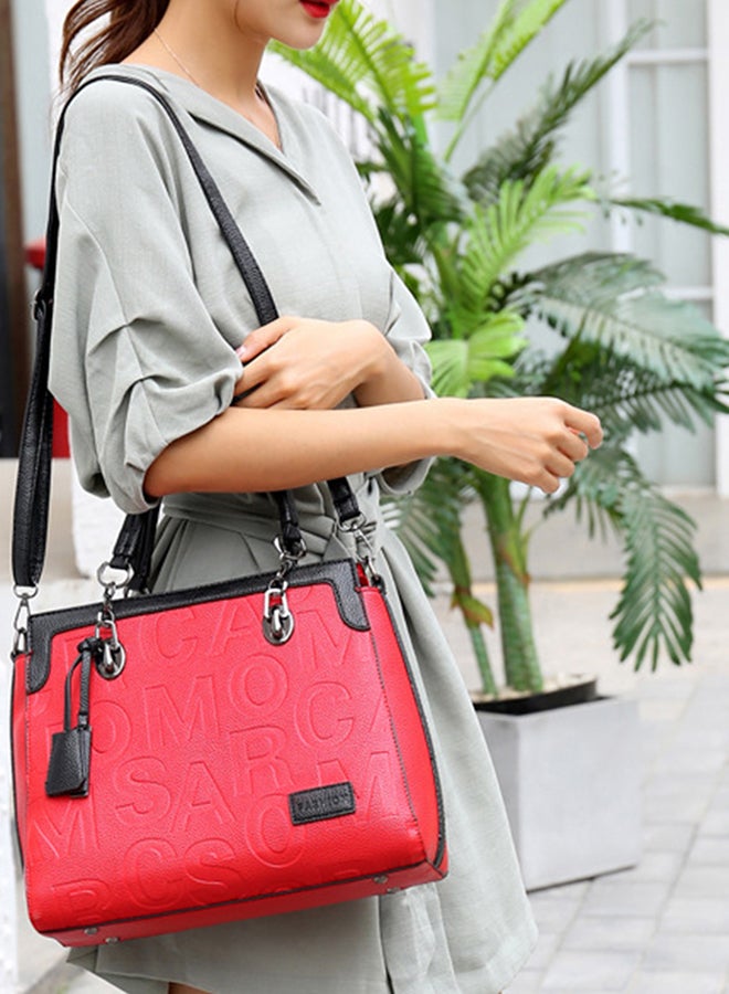 2 Piece Fashion Trend Large Capacity Shoulder Bag Red  - Image 5