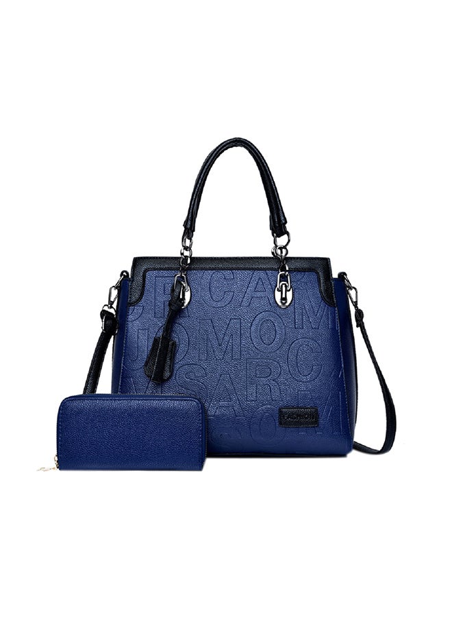 2 Piece Fashion Trend Large Capacity Shoulder Bag Blue  - Image 1