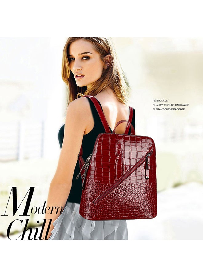 Generic - 6 Piece Crocodile Pattern Composite Bag Set Red - Image 1