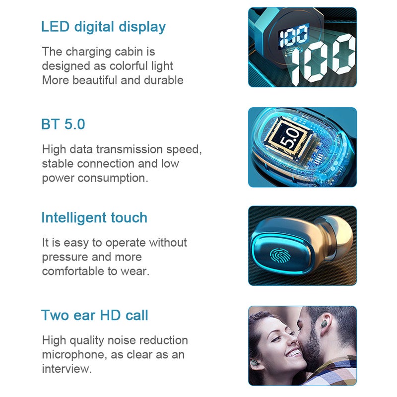 Generic - True Wireless Bluetooth 5.0 TWS Headphone White - Image 1