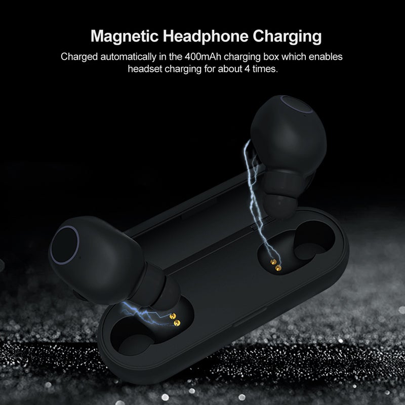 Generic - Q1 TWS Bluetooth 5.0 True Wireless In-ear Music IPX4 Waterproof Sports Earbuds With Mic & Charging Case black - Image 1
