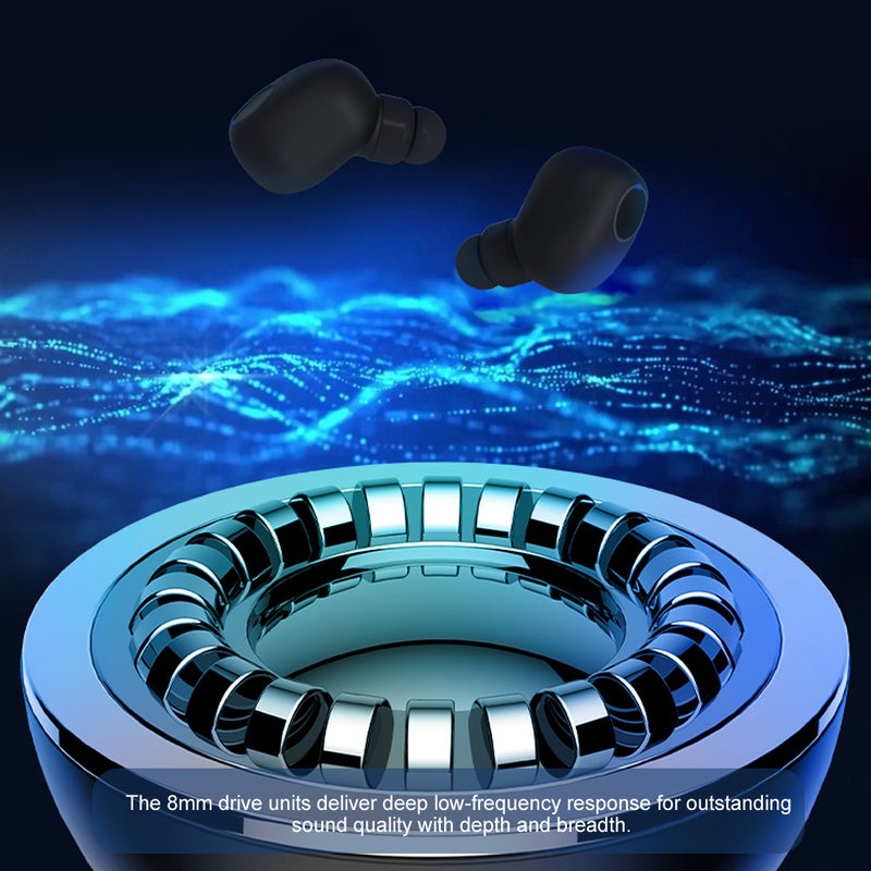 Generic - Q1 TWS Bluetooth 5.0 True Wireless In-ear Music IPX4 Waterproof Sports Earbuds With Mic & Charging Case black - Image 1