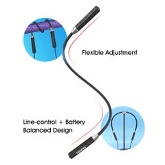 Lenovo HE05 Wireless BT5.0 Sports Sweatproof Neckband Magnetic Earbuds With Mic Black  - Image 5