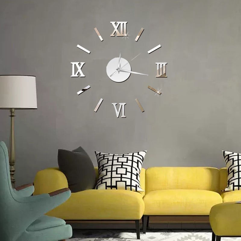 Generic - Large DIY Frameless 3D Mirror Wall Clock Stickers - Image 1