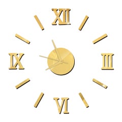 Large DIY Frameless 3D Mirror Wall Clock Stickers