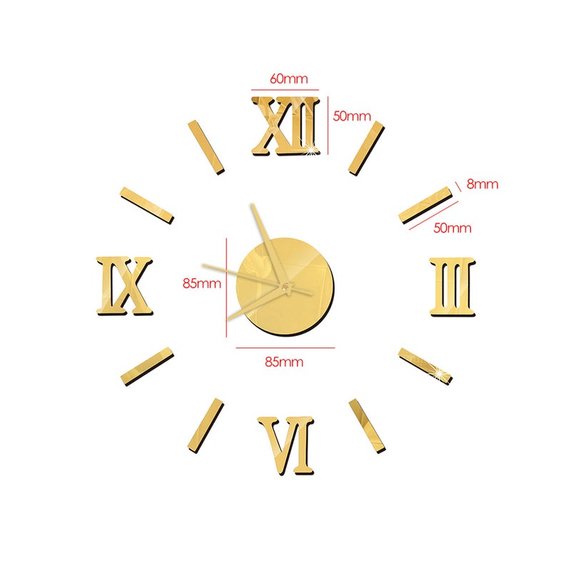 Generic - Large DIY Frameless 3D Mirror Wall Clock Stickers - Image 1