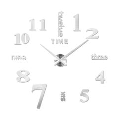 Large DIY Frameless 3D Mirror Wall Clock Stickers