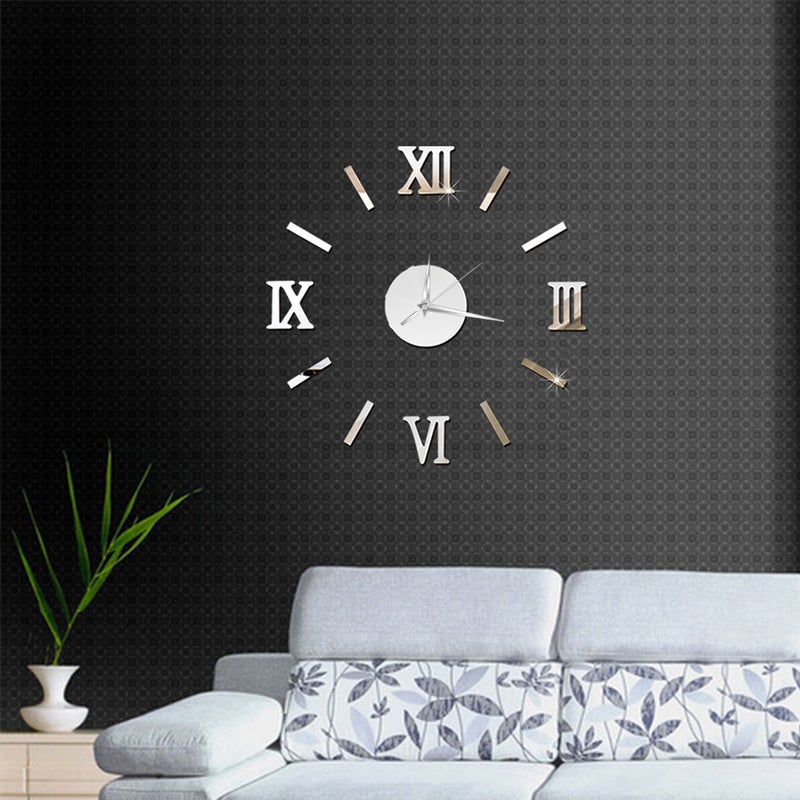 Generic - Large DIY Frameless 3D Mirror Wall Clock Stickers - Image 1