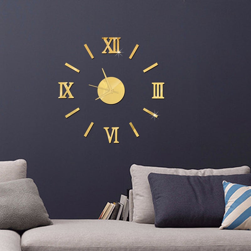 Generic - Large DIY Frameless 3D Mirror Wall Clock Stickers - Image 1