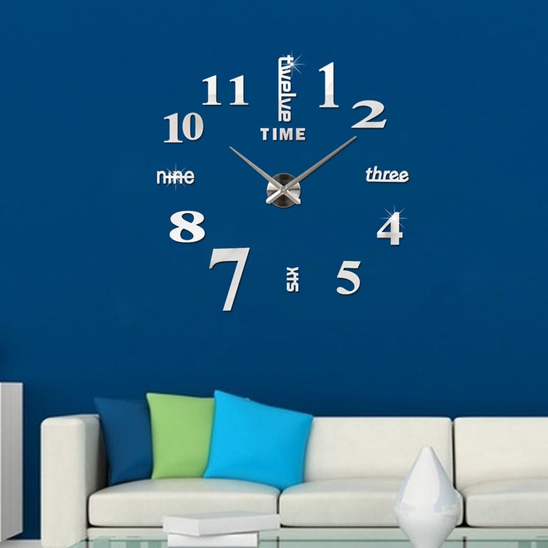 Generic - Large DIY Frameless 3D Mirror Wall Clock Stickers - Image 1