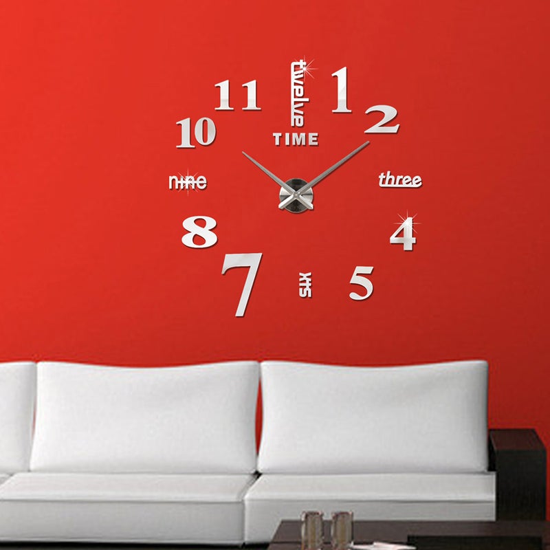Generic - Large DIY Frameless 3D Mirror Wall Clock Stickers - Image 1