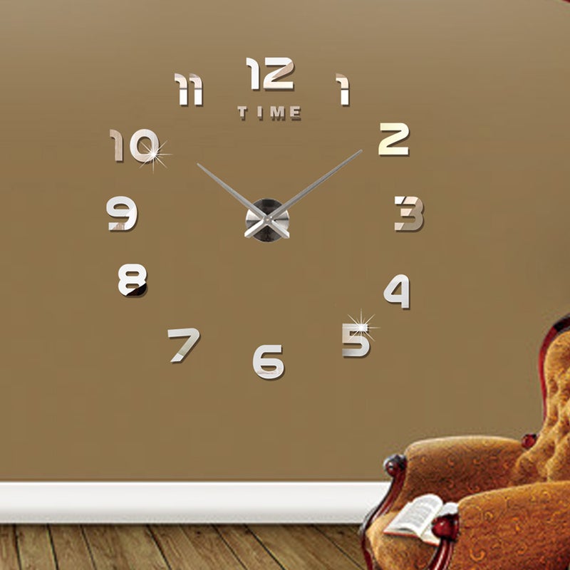 Generic - Large DIY Frameless 3D Mirror Wall Clock Stickers - Image 1