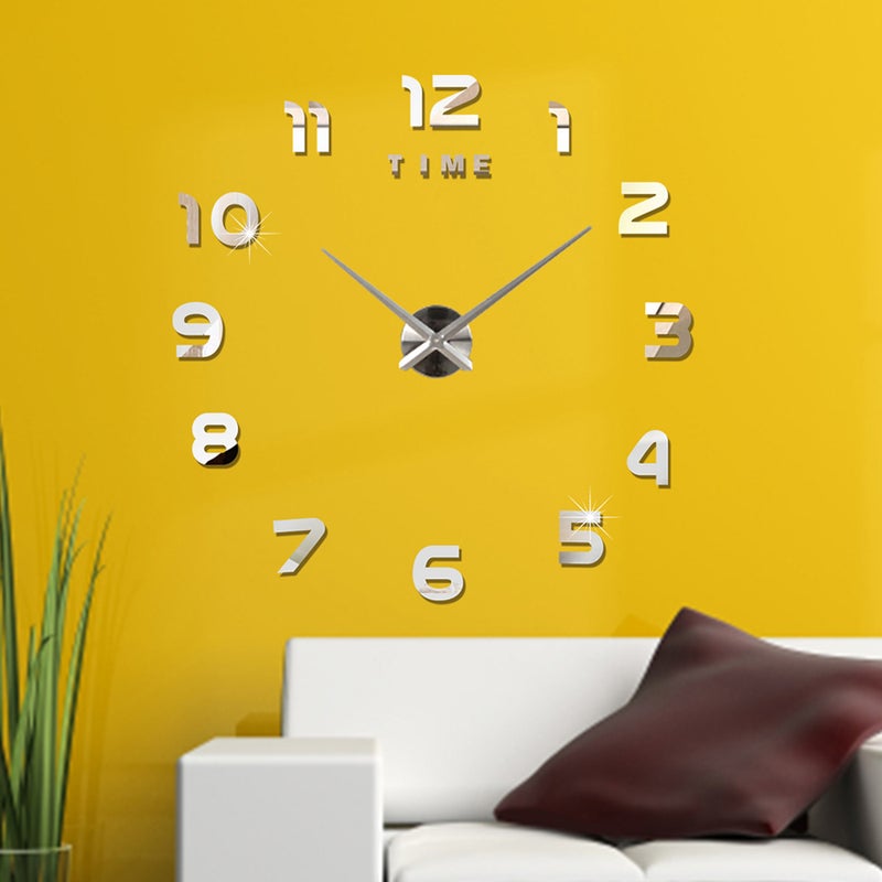 Generic - Large DIY Frameless 3D Mirror Wall Clock Stickers - Image 1