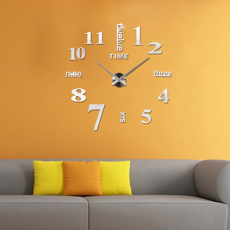 Generic - Large DIY Frameless 3D Mirror Wall Clock Stickers - Image 1