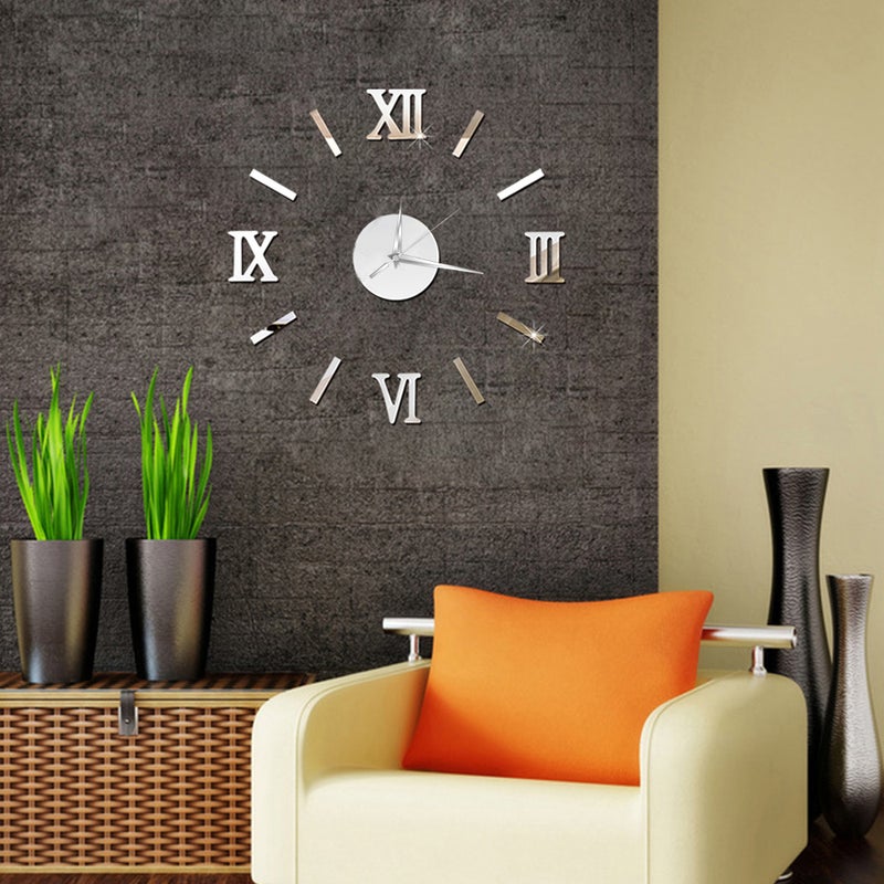 Generic - Large DIY Frameless 3D Mirror Wall Clock Stickers - Image 1