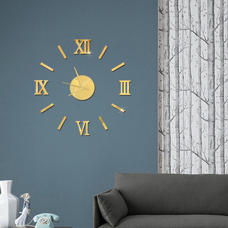 Generic - Large DIY Frameless 3D Mirror Wall Clock Stickers - Image 1