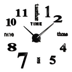 Large DIY Frameless 3D Mirror Wall Clock Stickers