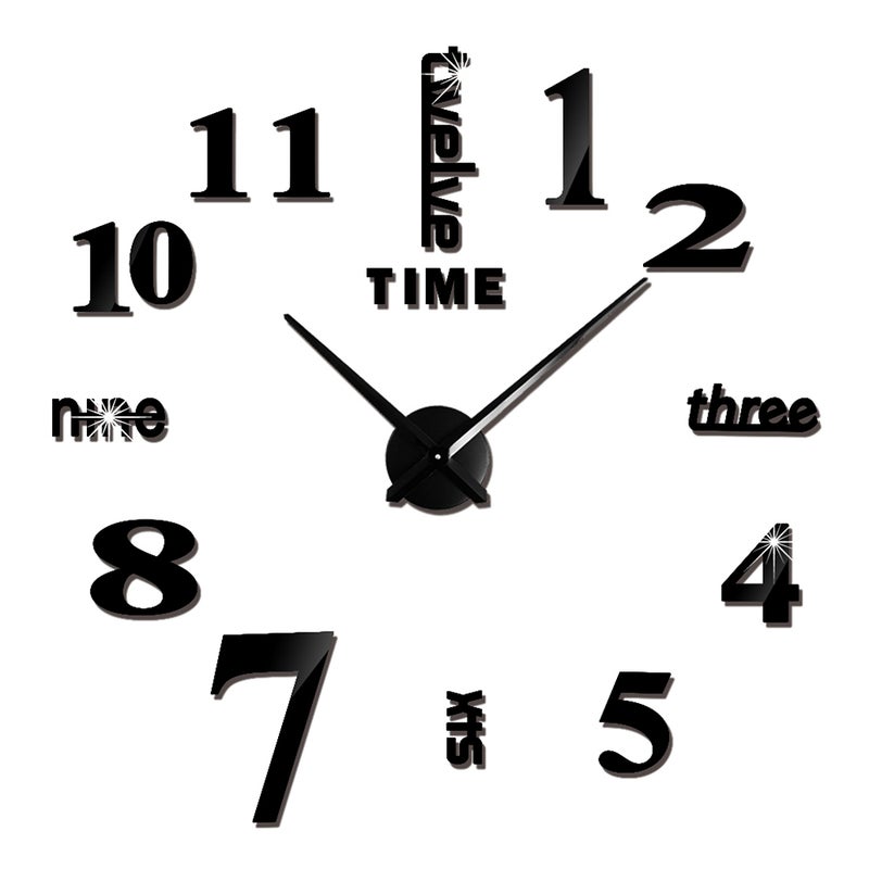 Generic - Large DIY Frameless 3D Mirror Wall Clock Stickers - Image 1