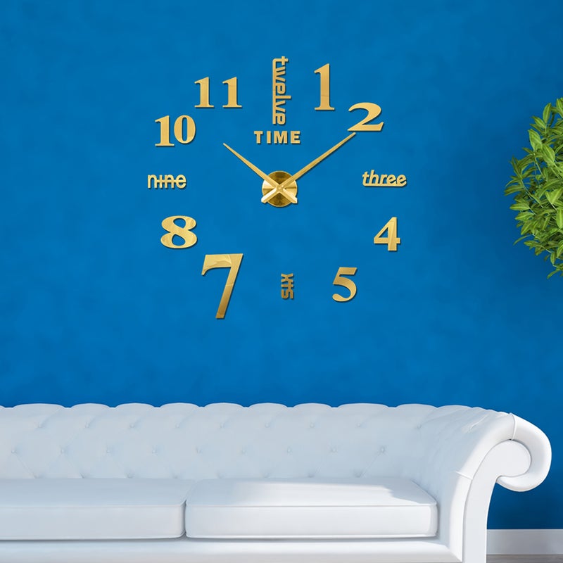 Generic - Large DIY Frameless 3D Mirror Wall Clock Stickers - Image 1