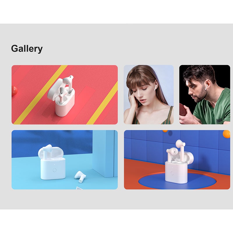 QCY - T7 TWS Bluetooth 5.1 True Wireless HiFi Stereo Twins ENC Noise Cancelling Touch Control Earbuds With Charging Box White - Image 1