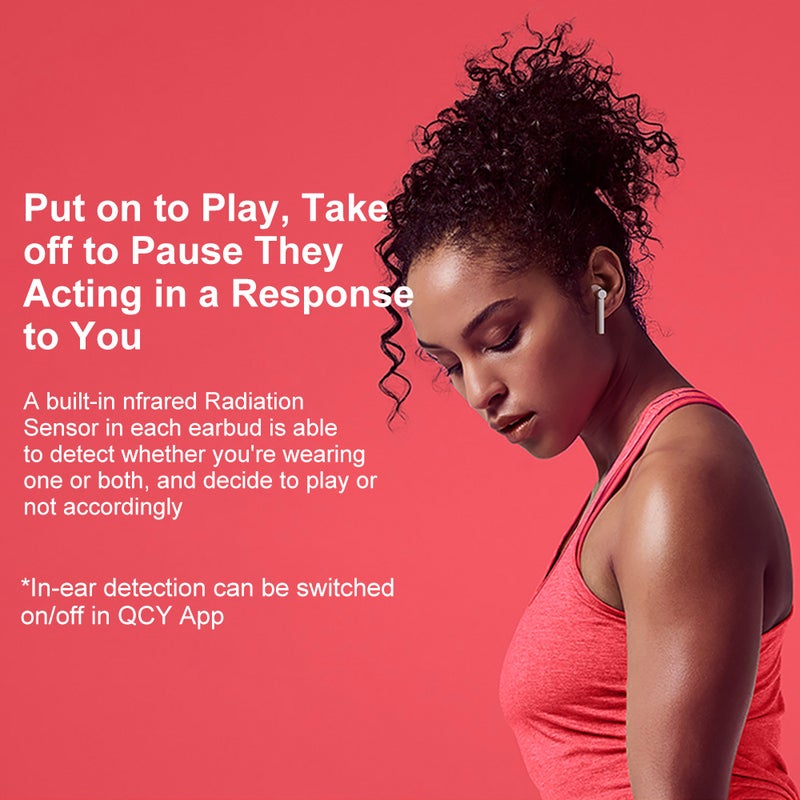 QCY - T7 TWS Bluetooth 5.1 True Wireless HiFi Stereo Twins ENC Noise Cancelling Touch Control Earbuds With Charging Box White - Image 1