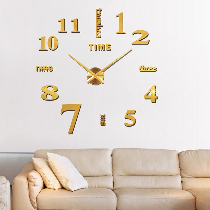 Generic - Large DIY Frameless 3D Mirror Wall Clock Stickers - Image 1