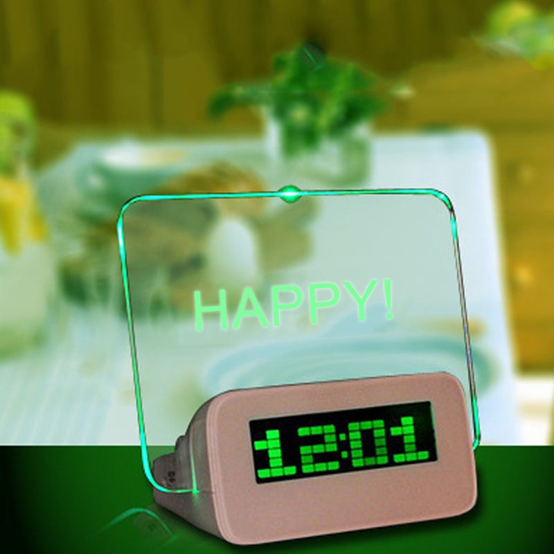 ساعة منبه LED رقمية ومزودة بلوحة للرسائل unisex - Image 2