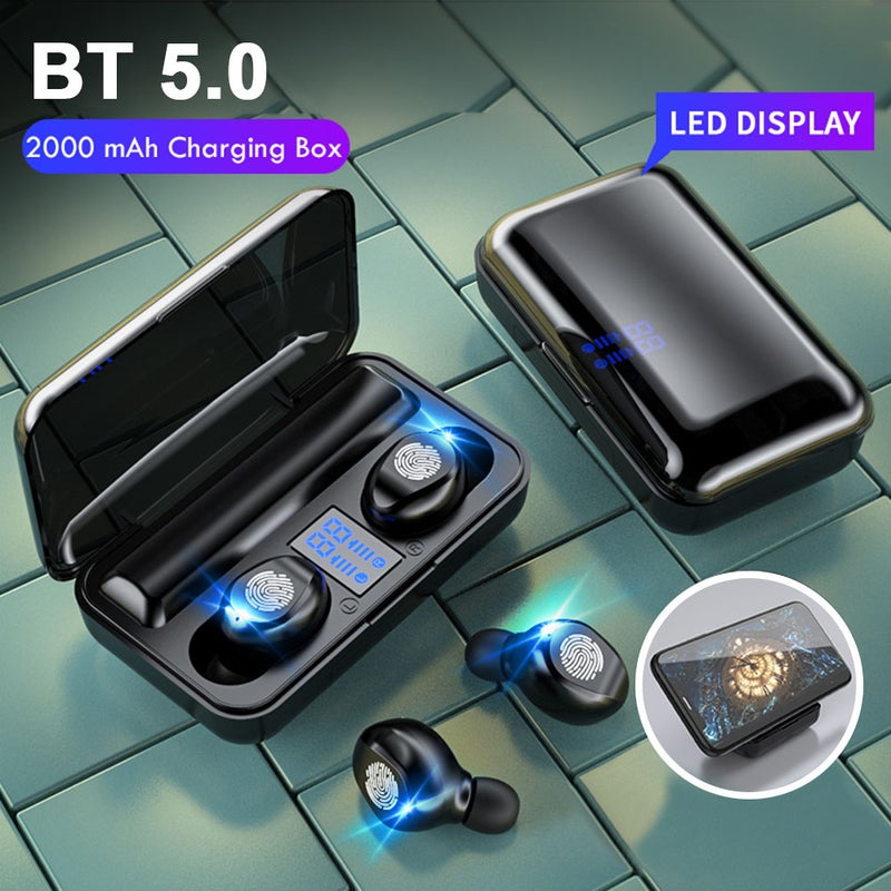 F9 Touch-controlled Wireless Stereo TWS Earbuds Black