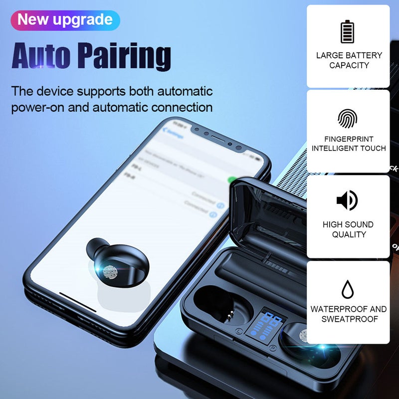 F9 Touch-controlled Wireless Stereo TWS Earbuds Black