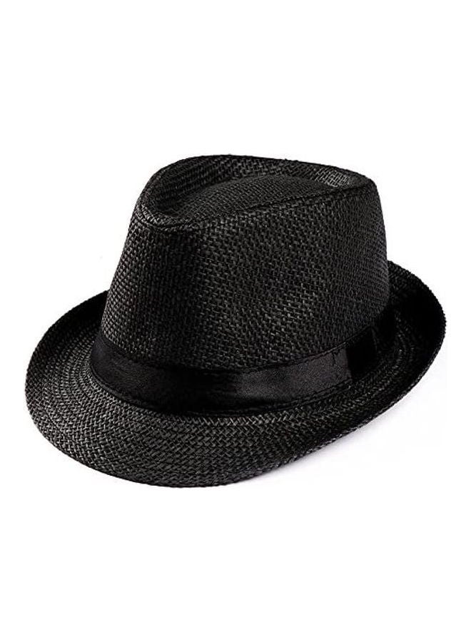 Generic - Trilby Gangster Cap Beach Sun Straw Hat Band multicolour - Image 1