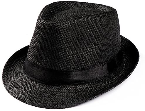 Generic - Trilby Gangster Cap Beach Sun Straw Hat Band multicolour - Image 1