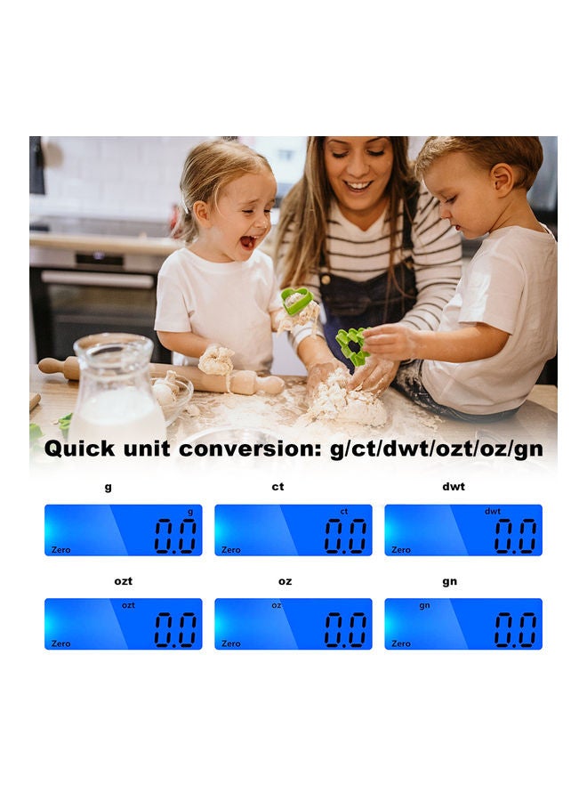Generic - 1kg/0.1g Accurate Electrical Kitchen Scale,Coffee Scale Food Weight Postal Scales Multifunction Scale Measures in Grams for Cooking Baking silver 12.80*1.90*10.60cm - Image 1