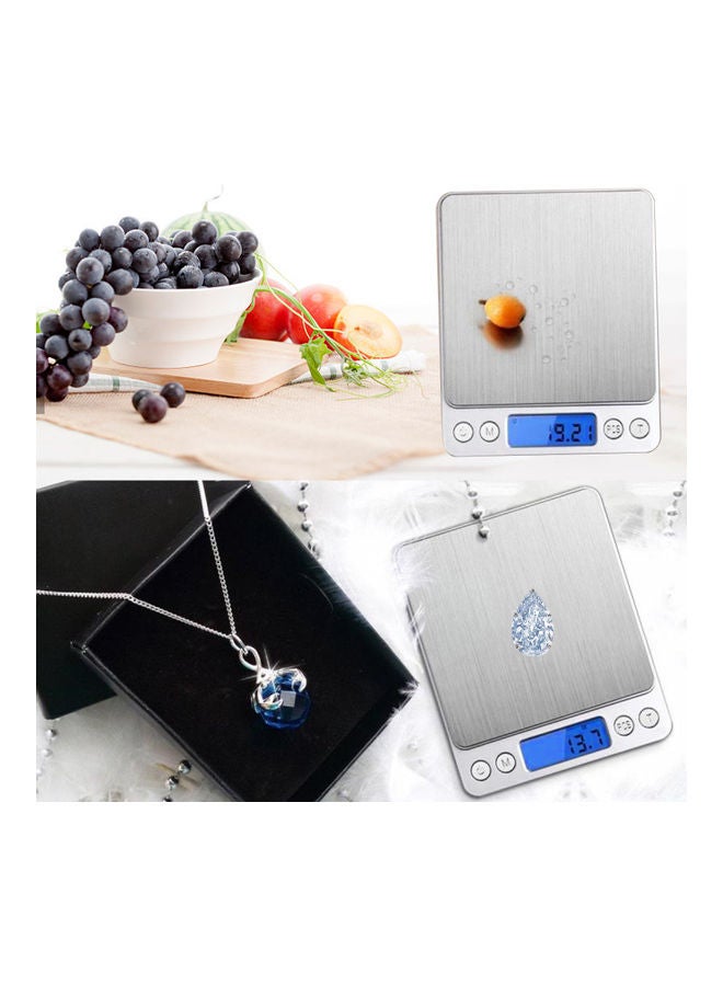 Generic - 1kg/0.1g Accurate Electrical Kitchen Scale,Coffee Scale Food Weight Postal Scales Multifunction Scale Measures in Grams for Cooking Baking silver 12.80*1.90*10.60cm - Image 1