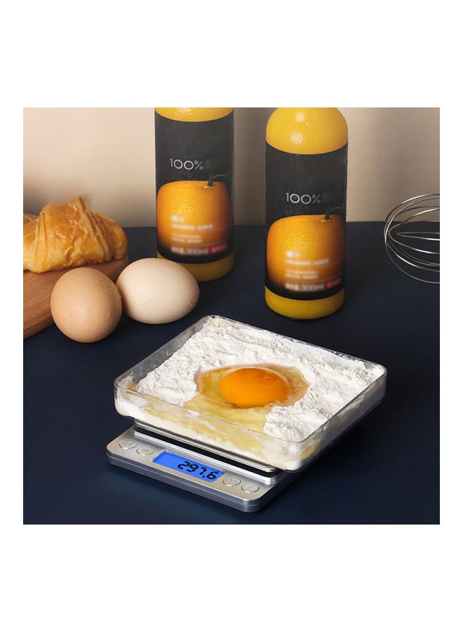 Generic - 1kg/0.1g Accurate Electrical Kitchen Scale,Coffee Scale Food Weight Postal Scales Multifunction Scale Measures in Grams for Cooking Baking silver 12.80*1.90*10.60cm - Image 1