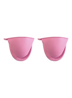 Generic A Pair of Thick Oven Pinch Mitts, Heat Resistant Anti-Scald Gloves for Cooking Pinch Grips, Pot Holder and Potholder for Kitchen, Food-Grade Silicone pink 15.00*5.00*10.00cm  - Image 1
