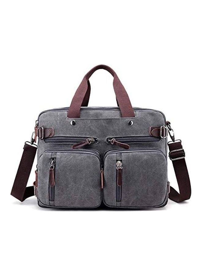 Fashion Messenger Canvas Bag Shoulder Portable Men's Backpack Multi-function Travel Bag-Grey Grey  - Image 1