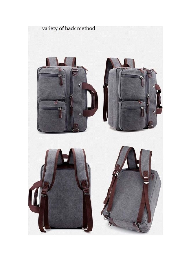Fashion Messenger Canvas Bag Shoulder Portable Men's Backpack Multi-function Travel Bag-Grey Grey  - Image 4