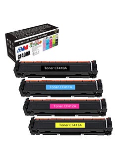 4-Piece Replacement Toner Cartridge For HP 410A CF410A Multicolour - v1606304210/N41617908A_1