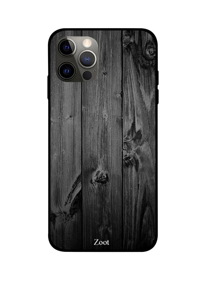 Zoot Wooden Texture Printed Case Cover For Apple iPhone 12 Pro Black - Image 1