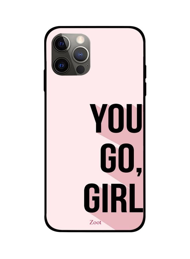 Zoot You Go Girl Printed Case Cover -for Apple iPhone 12 Pro Pink/Black Pink/Black - Image 1