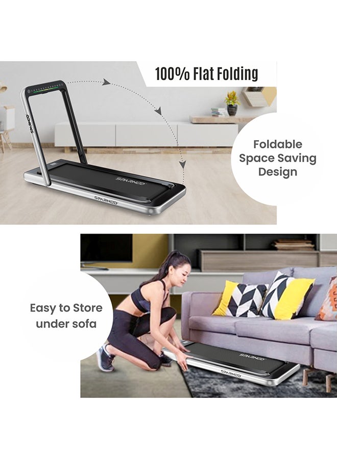 STH-3000 4 HP Peak 2-In-1 Foldable Treadmill With Under Desk Walking Pad for Home 124x68x107cm