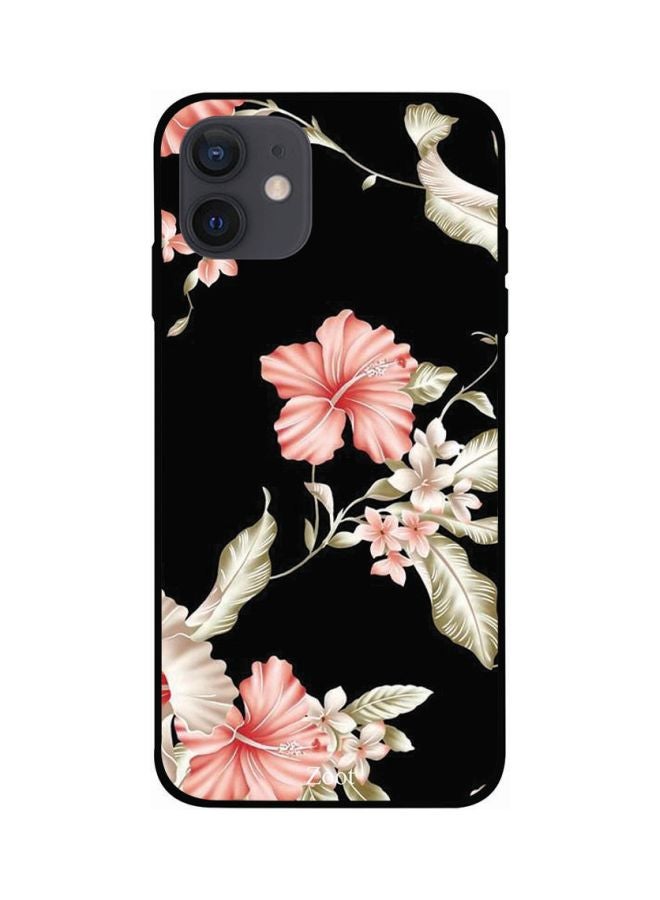 Zoot - Flower Printed Case Cover -for Apple iPhone 12 mini Black/Pink/Green Black/Pink/Green - Image 1